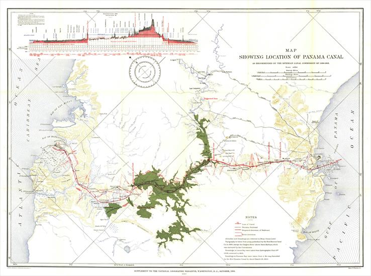 Mapy National Geographic. 539 map. Wysoka jakość - Central America - Panama Canal 1905.jpg